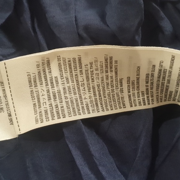 Hollister Size S (approx 10) Long Strapless Navy Blue Aloha Top 100% Cot… - Picture 7 of 8